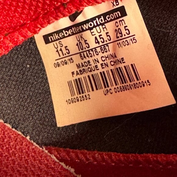 Size 11.5 Nike Flystepper 2K3 Team Red Leather Basketball Sneakers 644576-667 - Picture 9 of 10